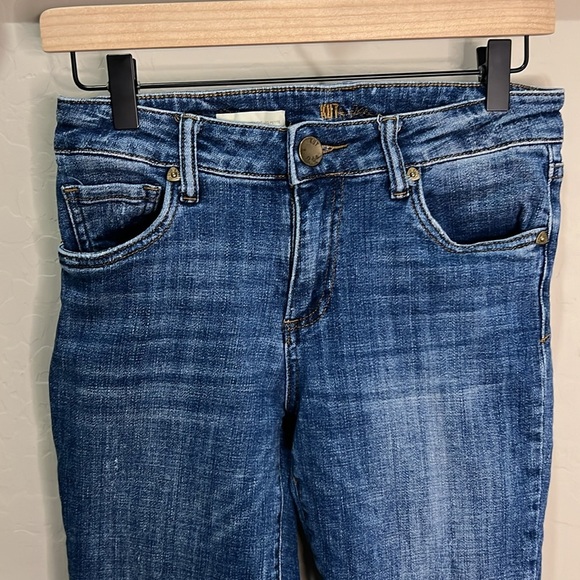 Kut from the Kloth Jeans Lauren Blue Ankle Cropped Straight Crop Stretchy Slim - Picture 2 of 11